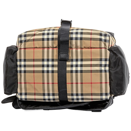 Burberry Logo Print Vintage Check Backpack- Archive Beige 8010372