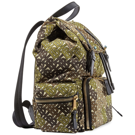 Burberry Medium Rucksack in Monogram Print Nylon- Khaki Green 8011805