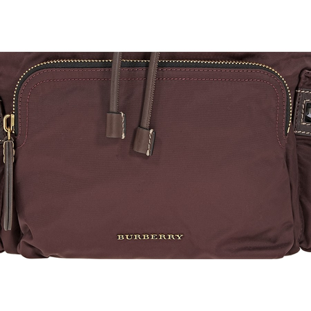 Burberry Men's Backpack Burgundy Nylon Equestrian Rucksack 4064866