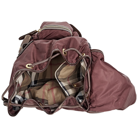 Burberry Men's Backpack Burgundy Nylon Equestrian Rucksack 4064866