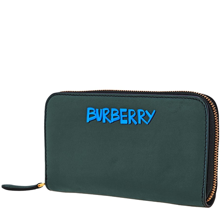 Burberry Men's Zip Around Wallet  London England Green Graffiti Ble Zip Ard 4077159