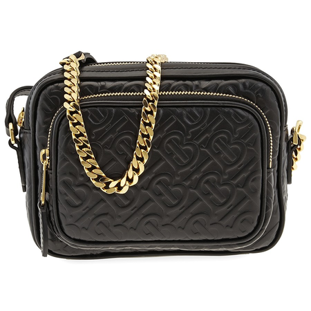 Burberry Monogram Leather Camera Bag in Black 8015241