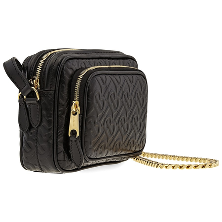 Burberry Monogram Leather Camera Bag in Black 8015241