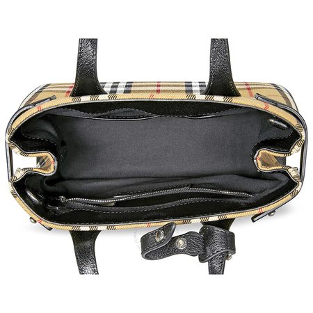 Burberry Small Banner in Vintage Check and Leather- Black 4076948