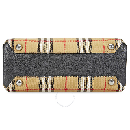 Burberry Small Banner in Vintage Check and Leather- Black 4076948