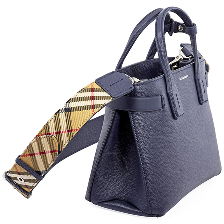 Burberry Small Banner Leather Tote- Regency Blue 4076636