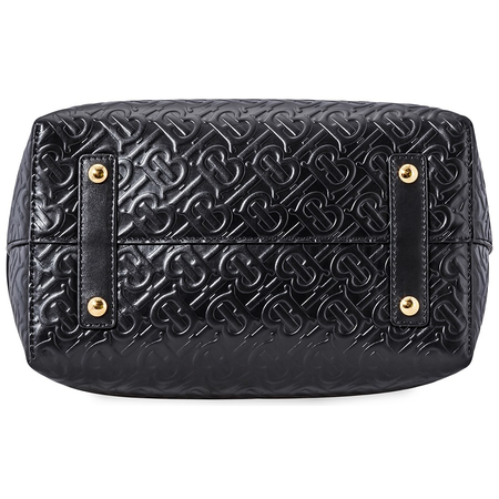 Burberry Small Monogram Leather Triple Stud Belt Bag- Black 8010011