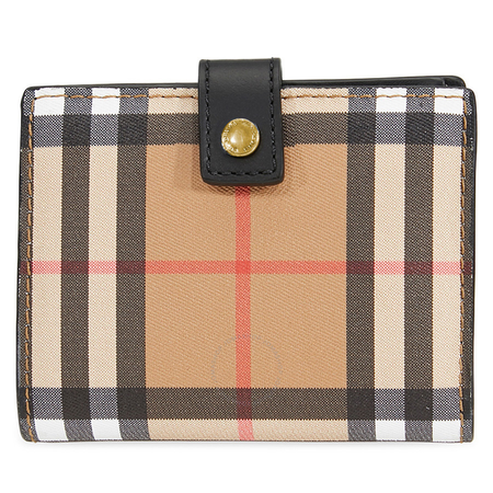 Burberry Small Vintage Check and Leather Folding Wallet- Black 4073431