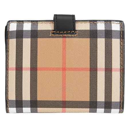 Burberry Small Vintage Check and Leather Folding Wallet- Black 4073431