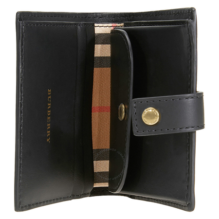 Burberry Small Vintage Check and Leather Folding Wallet- Black 4073431