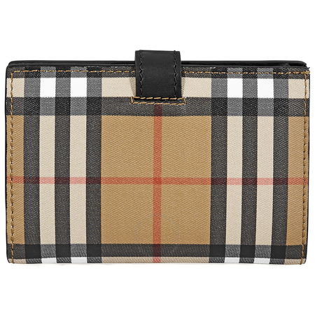 Burberry Vintage Check and Leather Folding Wallet- Black 4073137