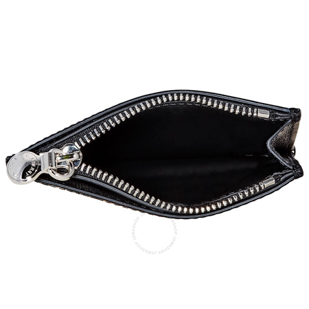 Burberry Vintage Check and Leather Zip Card Case- Black 8015133