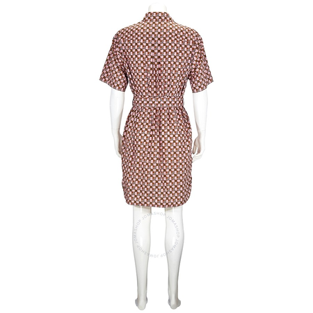 Burberry Womens Burberry Tiled Archive Print Cotton Shirt Dress 8002887