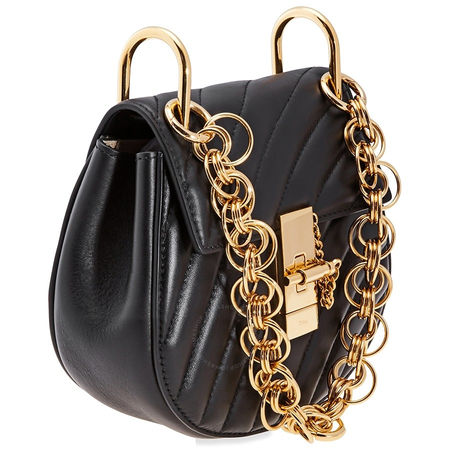 Chloe Drew Bijou Mini Quilted Shoulder Bag- Black CHC18US107A04001