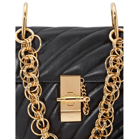 Chloe Drew Bijou Mini Quilted Shoulder Bag- Black CHC18US107A04001