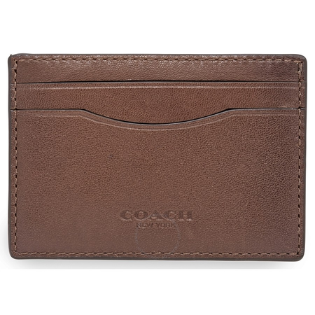 Coach Men's Card Case Leather Dark Brown Co Scf Card Cs 75173 CWH