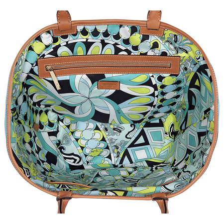 Emilio Pucci Mid-Sized Woven Raffia Tote Handbag in Powder Blue 41BE81-E28