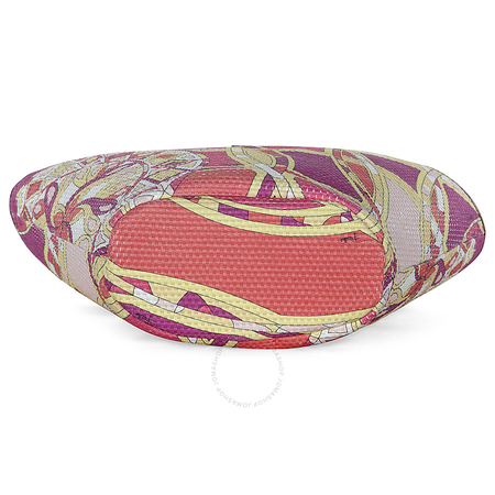 Emilio Pucci Printed Woven Raffia Tote Handbag, Fuchsia Capri Print 41BE80-41360-H56