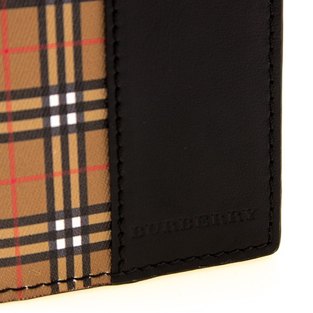 Burberry Men's Burberry Accessories MSLG Card Case Vintage Check Camel/Black Flint Mim 4078069