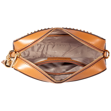 Michael Kors Ginny Medium Studded Leather Crossbody- Acorn 32F8GF5M2U-203