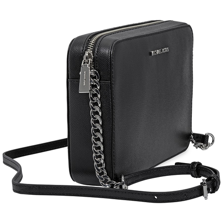 Michael Kors Jet Set Travel Large Saffiano Leather Crossbody- Black 32S4STVC3L-001