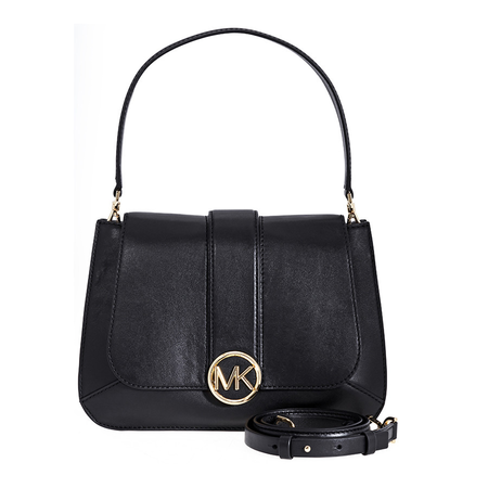 Michael Kors Lillie Medium Leather Shoulder Bag- Black 30F8G0LF2T-001