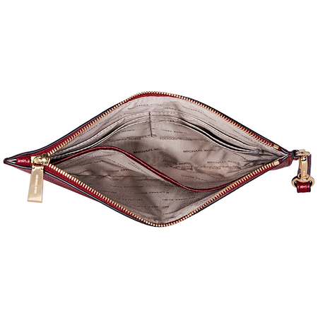 Michael Kors Medium Leather Pouch- Maroon 32S8GF9P2L-550