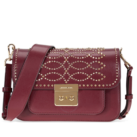 Michael Kors Sloan Studded Leather Shoulder Bag - Oxblood 30F8GS9L3U-610