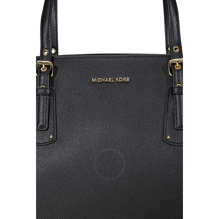 Michael Kors Voyager Textured Crossgrain Leather Tote- Black 30H7GV6T9L-001