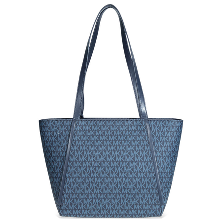 Michael Kors Whitney Small Signature Logo Print Tote- Blue/Multi 30F8SN1T0B-473