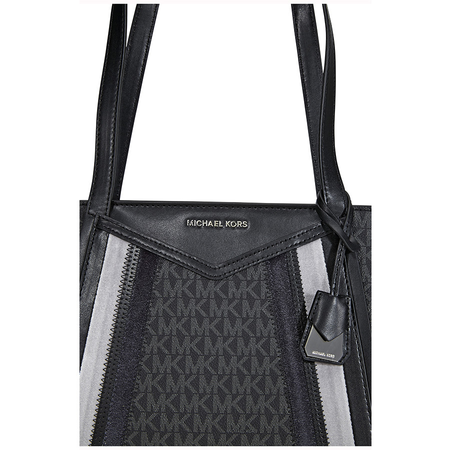 Michael Kors Whitney Small Signature Logo Print Tote- Grey/Multi 30F8SN1T0B-913