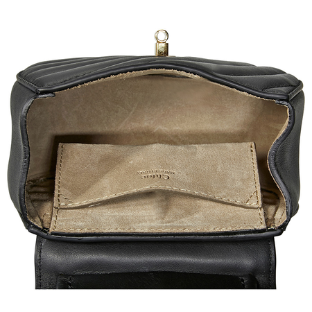 Chloe Drew Bijou Quilted Leather Shoulder Bag- Black CHC18US108A04 001