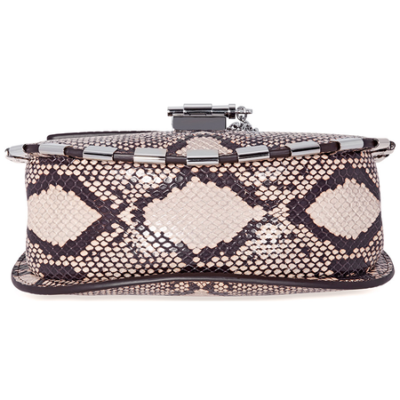 Chloe Drew Bijou Snakeskin Textured Leather Shoulder Bag- Eternal Grey CHC18AS109A31 091