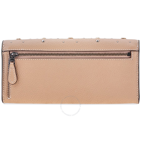 Coach Ladies Continental Leather Wallet- Beige Prairie Rivet 29716 DKEQO