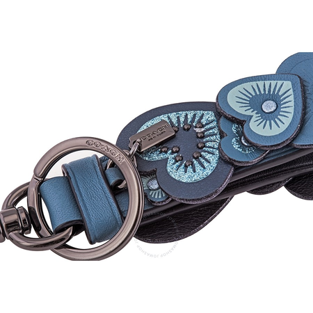 Coach Ladies Keyfobs Chambray Blue Hearts 30328 BKCMB