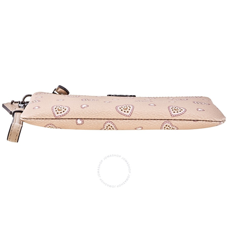 Coach Ladies Leather Beige Heart Small Wristlet 29667 DKNQ1