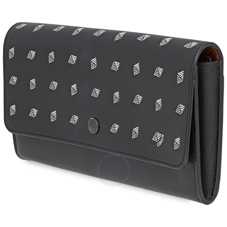 Coach Men's Travel Organizer Wallet Leather Black/White Multi Wllt Prnt Blk 29192 L77