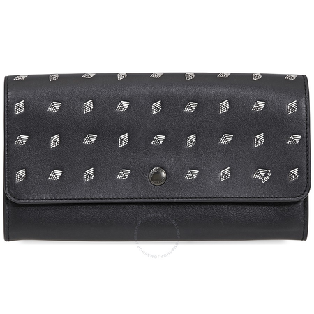 Coach Men's Travel Organizer Wallet Leather Black/White Multi Wllt Prnt Blk 29192 L77