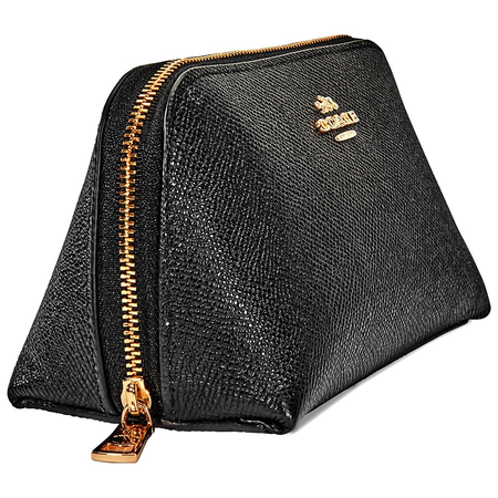 Coach Pebbled Leather Cosmetic Bag- Black 53067-BK