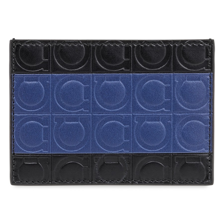 Ferragamo Firenze Gancini Cardholder Black/Ultramarine Bue 66A471 713712 66A471 713712