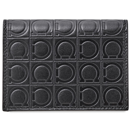 Ferragamo Firenze Gancini Credit Card Holder Black 66A475 713715 66A475 713715