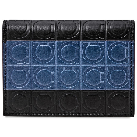 Ferragamo Firenze Gancini Credit Card Holder Black 66A475 713715 66A475 713715