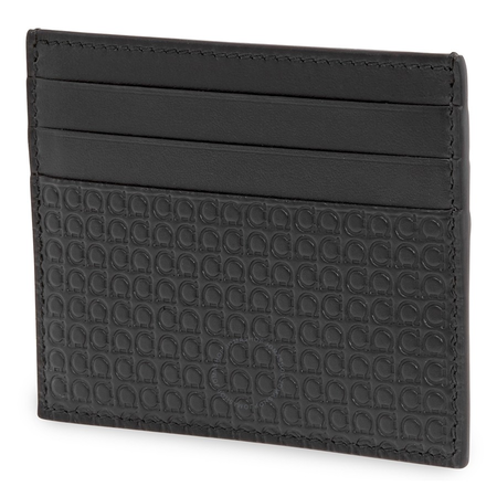 Ferragamo Gancini Credit Card Holder Black 66A504 714534 66A504 714534