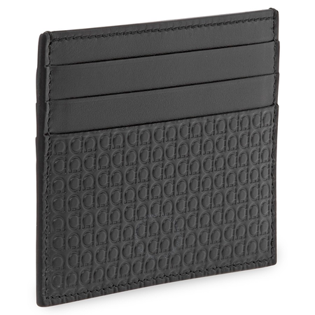 Ferragamo Gancini Credit Card Holder Black 66A504 714534 66A504 714534