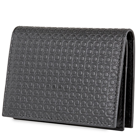 Ferragamo Mini Gancini Card Holder Black 66A505 714537 66A505 714537