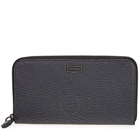 Ferragamo Revival Accordion Leather Wallet - Grey 660911678967