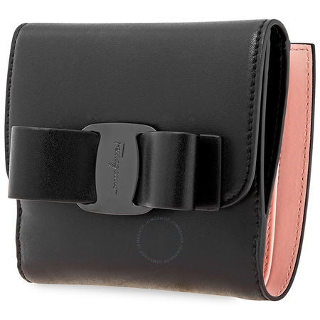 Ferragamo Vara Black Leather bifold Wallet black 22D268 691208 22D268 691208