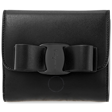 Ferragamo Vara Black Leather bifold Wallet black 22D268 691208 22D268 691208