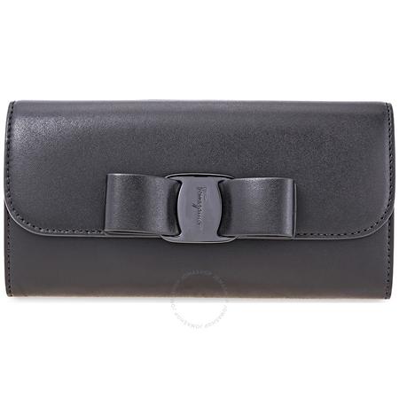 Ferragamo Vara Bow Continental Wallet w/document holder black 22D269 691214