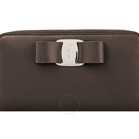 Ferragamo Vara Bow Zip Wallet Flannel Bone Antique Rose 22D267 716067 22D267 716067